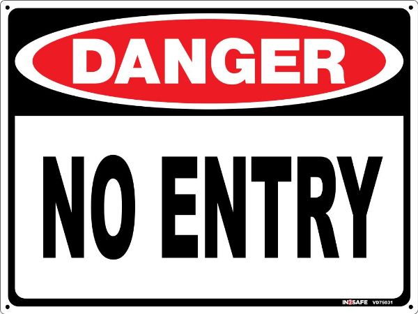 Picture of DANGER NO ENTRY SIGN 600 X 400 PVC