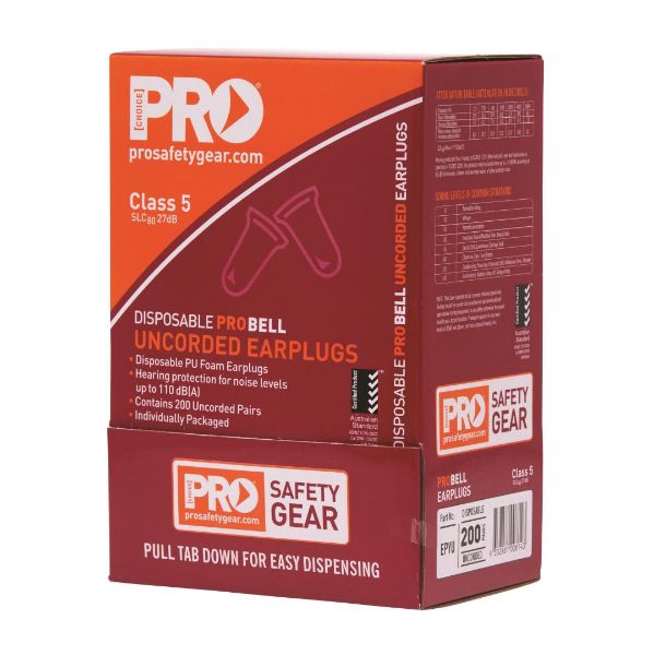 Picture of PRO EARPLUGS FOAM PROBELL UNCORDED CLASS 5 200 PAIRS