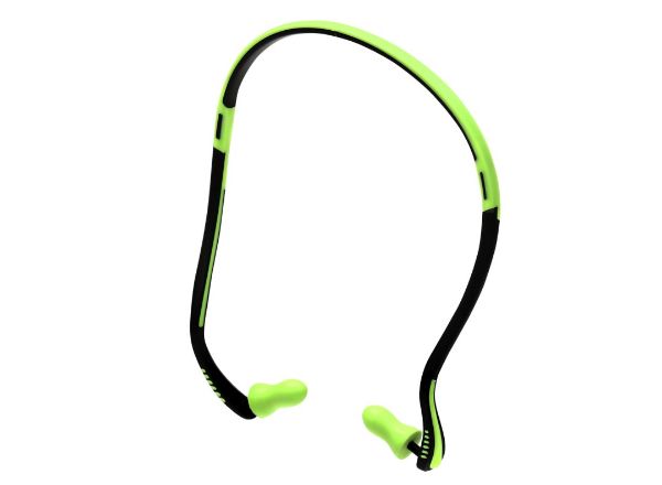Picture of ESKO GREEN VORTEX BELL SHAPED BANDED EARPLUGS, CLASS 3 - 21D