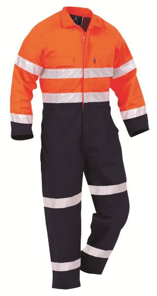 Picture of BISON OVERALL DAY/NIGHT COTTON ZIP ORANGE/NAVY