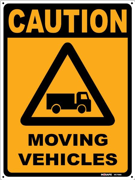 Picture of CAUTION MOVING VEHICLES SIGN 225 X 300 PVC