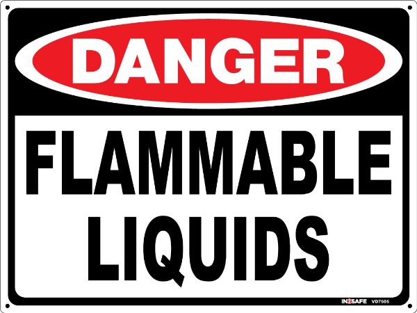 Picture of DANGER FLAMMABLE LIQUIDS SIGN 300 X 225 PVC