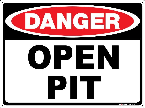 Picture of DANGER OPEN PIT SIGN 400 X 300 PVC