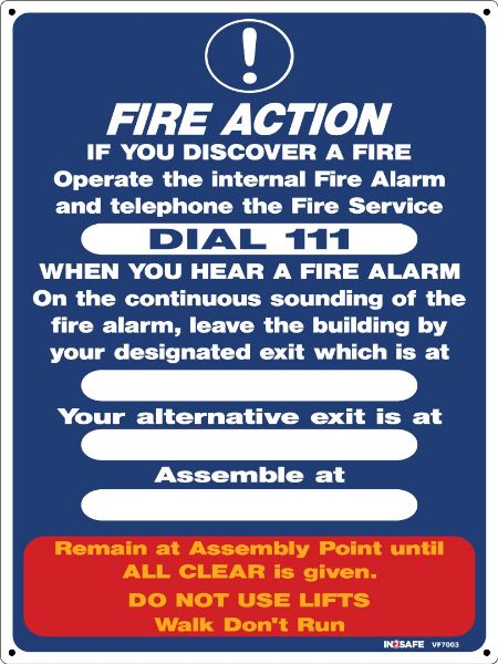 Picture of FIRE ACTION SIGN (WITH ALARM) 225 X 300 PVC