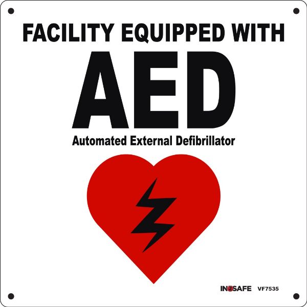 Picture of AED EQUIPPED SIGN 150 X 75 LABEL SAV