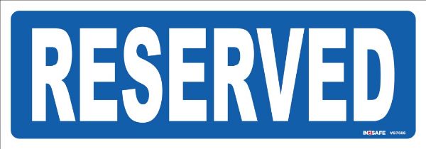 Picture of RESERVED SIGN 200 X 70 PVC