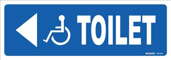 Picture of WHEELCHAIR TOILET ACCESS ARROW SIGN LEFT PVC