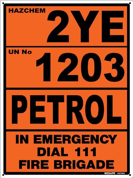 Picture of PETROL 2YE UN1203 SIGN LABEL 225 X 300 PVC
