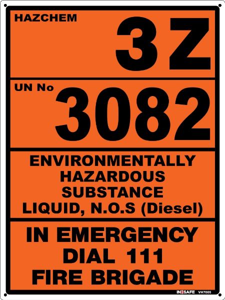 Picture of DIESEL UN3082 3Z STORAGE SIGN 300 X 400 PVC