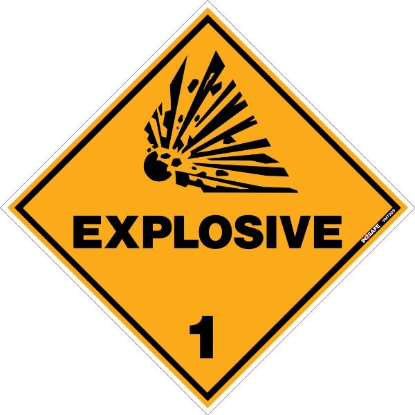 Picture of EXPLOSIVE 1 PLACARD SIGN 295 X 295 PVC