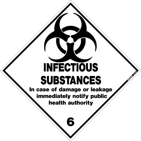Picture of INFECTIOUS SUBSTANCE 6 SIGN LABEL 400 X 400 SAV
