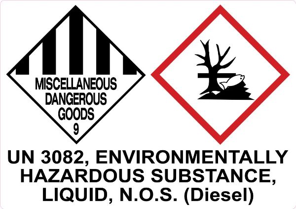Picture of DIESEL TANK LABEL FOR MOBILE UTE TANK 25-450 LITRE 300X210MM