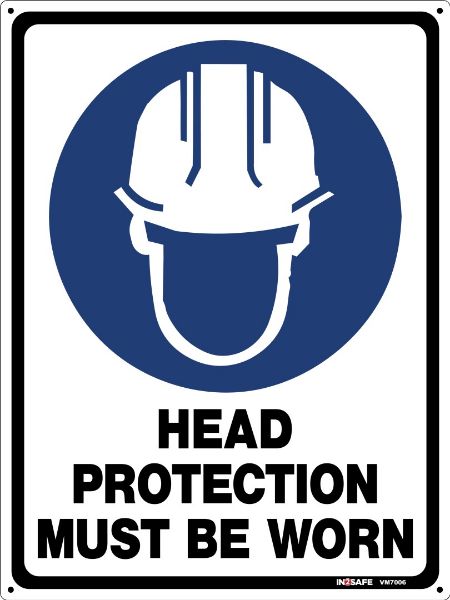 Picture of HEAD PROTECTION MUST BE WORN SIGN 225 X 300 PVC