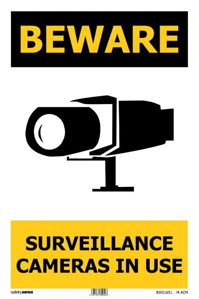 Picture of BEWARE SURVEILLANCE CAMERAS IN USE SIGN 240X340 ACM