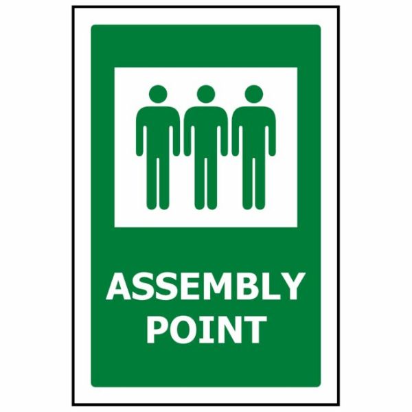Picture of ASSEMBLY POINT 3 PEOPLE IMAGE SIGN 300X450 ACM