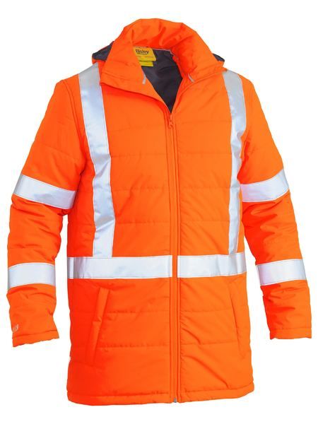 Picture of BISLEY TAPED HI VIS PUFFER JACKET WITH X BACK