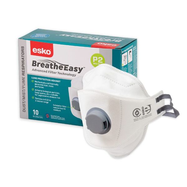 Picture of ESKO P2 FLAT FOLD RESPIRATOR WITH VALVE BOX OF 10